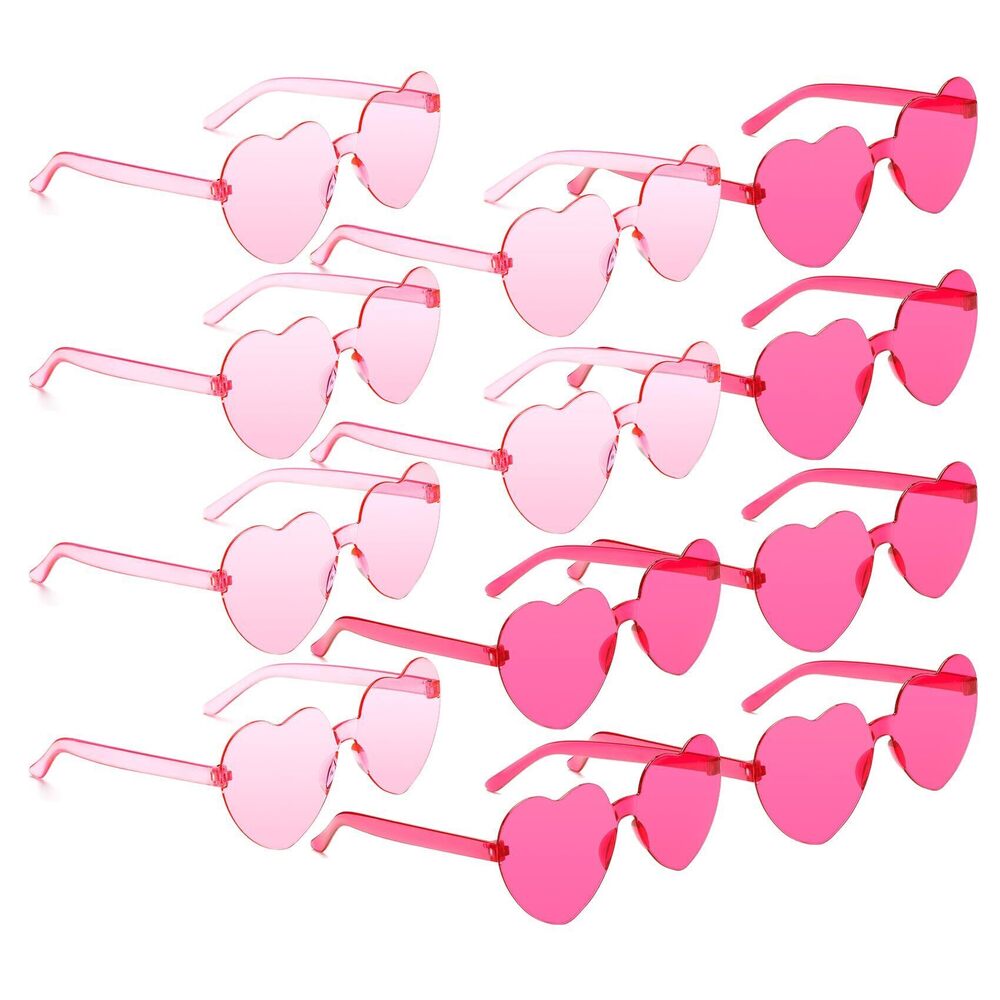 4659 Pink Heart Shaped Sunglasses - 12 pack Fashion Party Sunglasses in